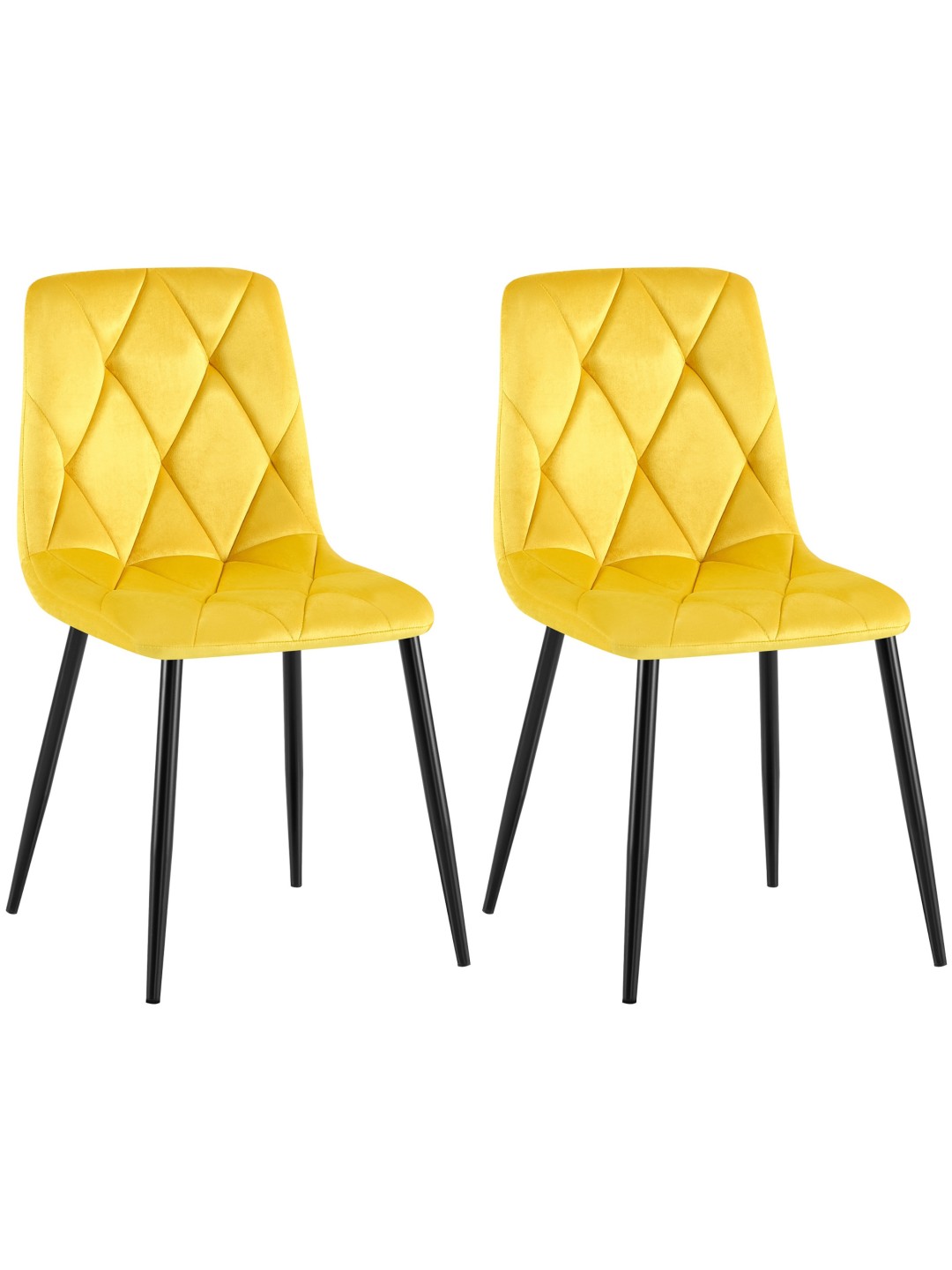 Set van 2 eetkamerstoelen Clairton fluweel, geel