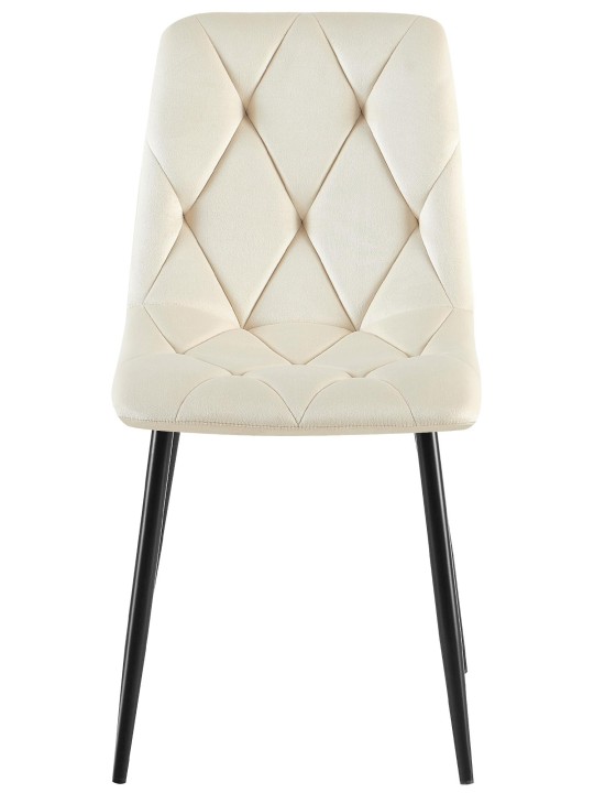 Clairton fluwelen eetkamerstoel, crème