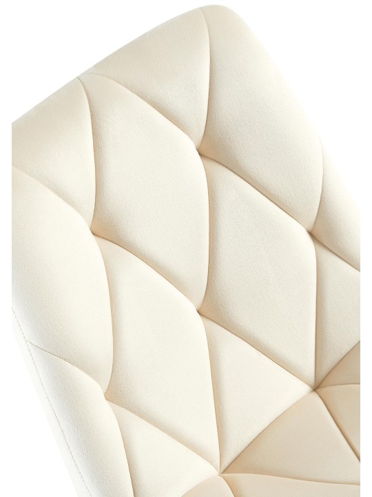 Set van 2 eetkamerstoelen Clairton fluweel, crème