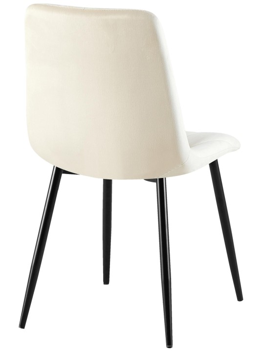Set van 2 eetkamerstoelen Clairton fluweel, crème