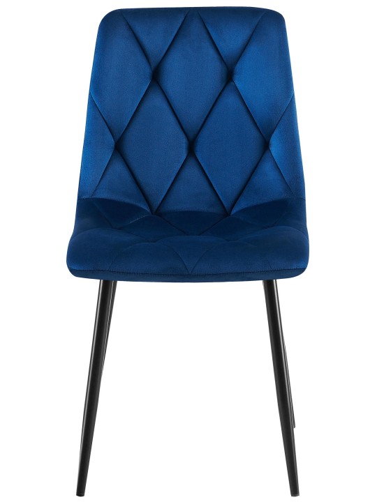 Set van 2 eetkamerstoelen Clairton fluweel, donkerblauw