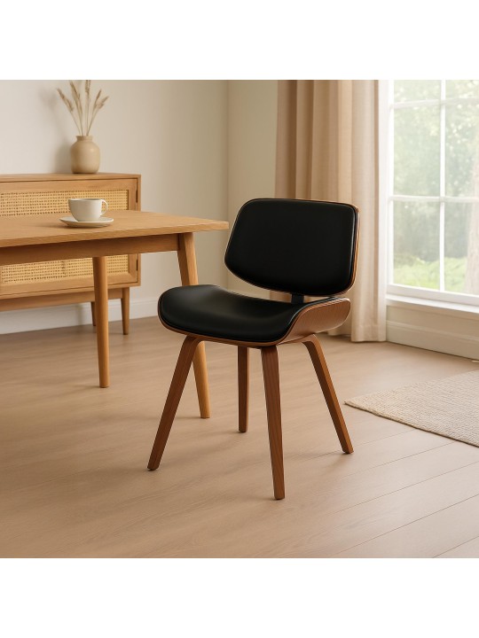 Bezoekersstoel Beverley kunstleer, walnoot/zwart Bezoekersstoel Beverley kunstleer, walnoot/zwart