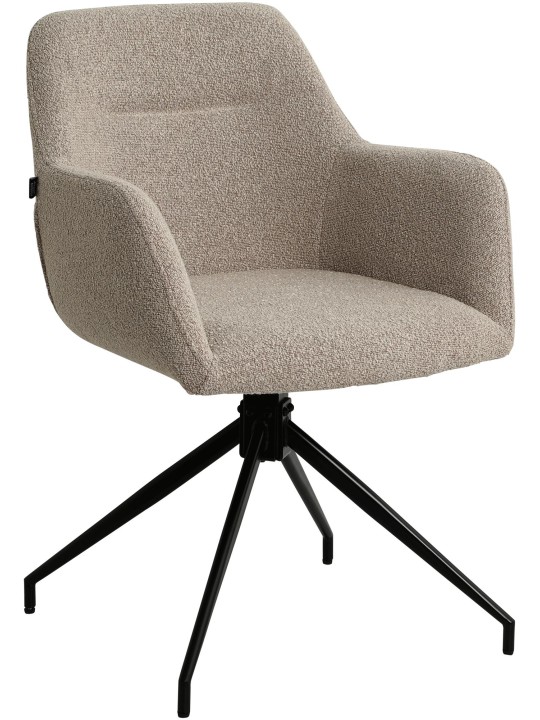 Eetkamerstoel Merlinda stof Teddy, taupe