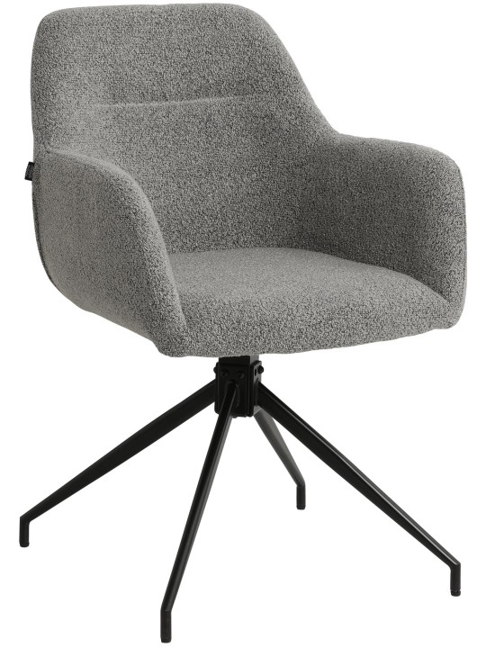 Eetkamerstoel Merlinda stof Teddy, grijs