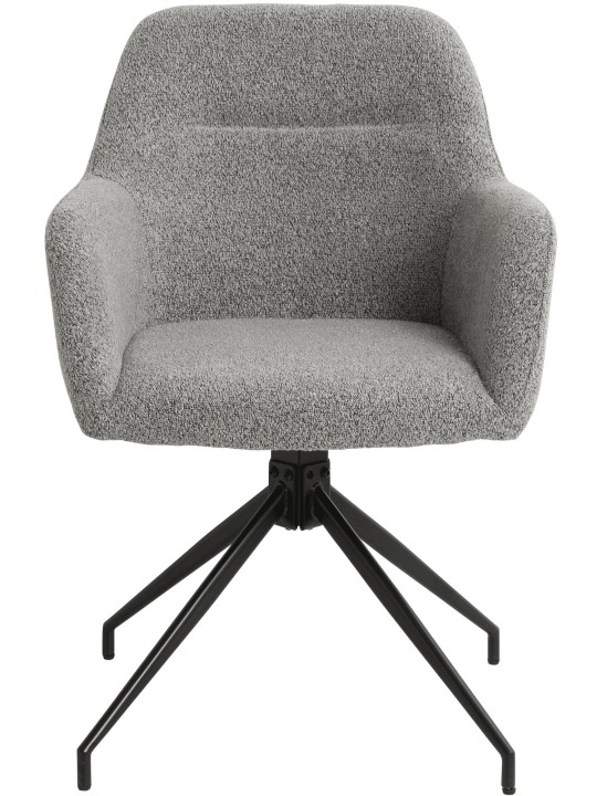 Eetkamerstoel Merlinda stof Teddy, grijs