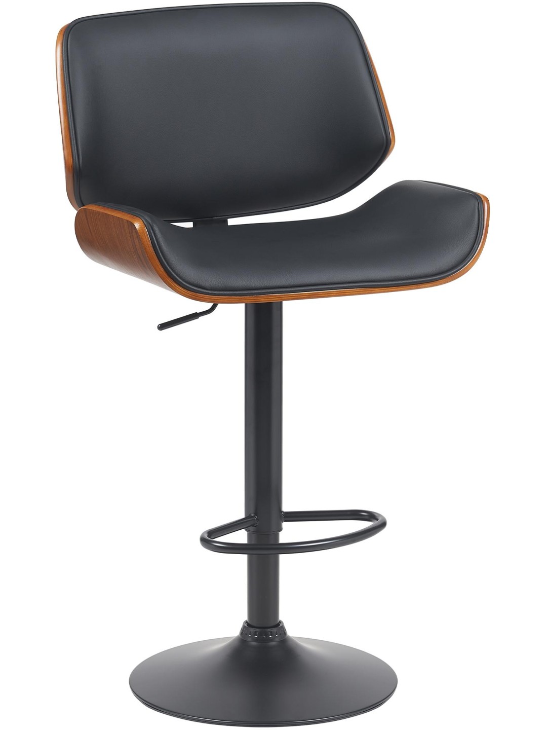 Barkruk Beverley B kunstleer, walnoot/zwart