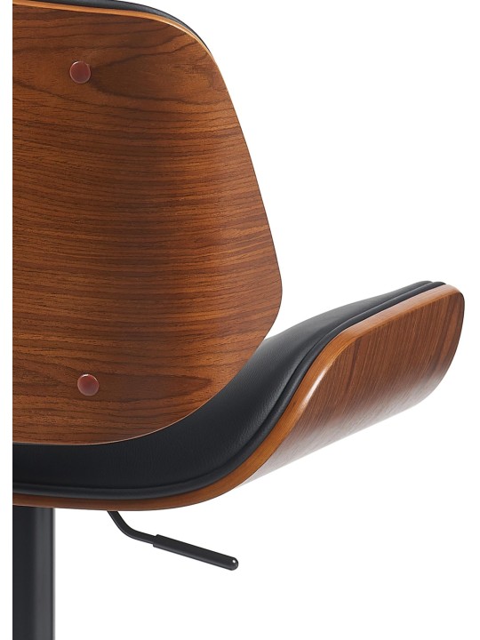 Barkruk Beverley B kunstleer, walnoot/zwart