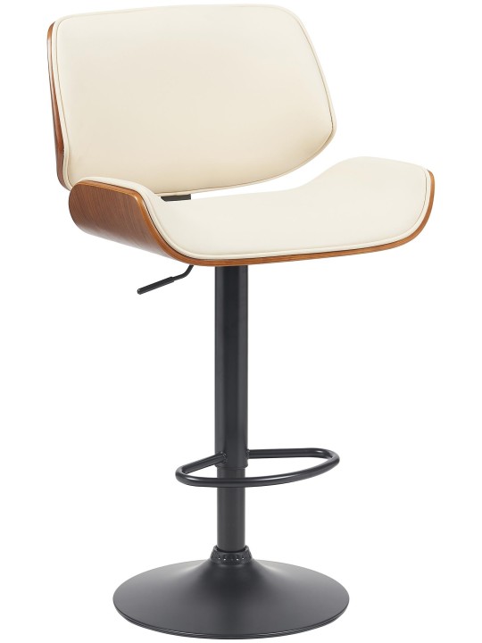 Barkruk Beverley B kunstleer, walnoot/crème