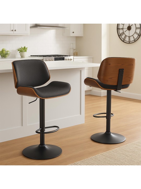 Barkruk Beverley B stof, walnoot/zwart Barkruk Beverley B stof, walnoot/zwart