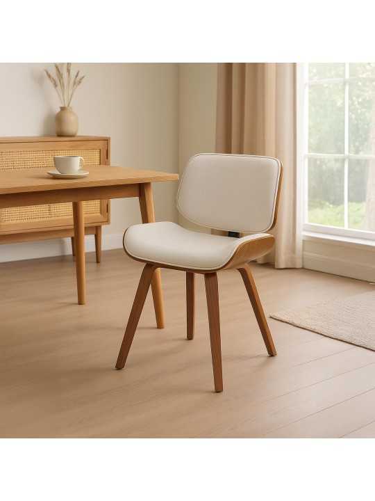 Bezoekersstoel Beverley stof, walnoot/crème Bezoekersstoel Beverley stof, walnoot/crème