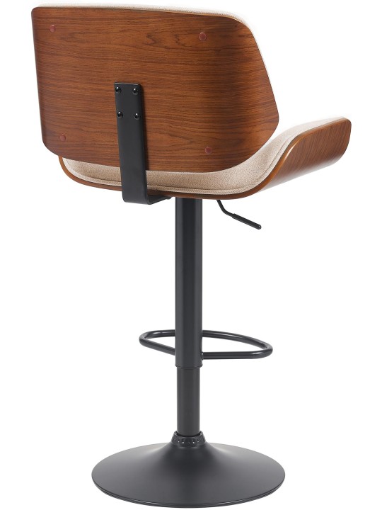 Barkruk Beverley B stof, walnoot/crème