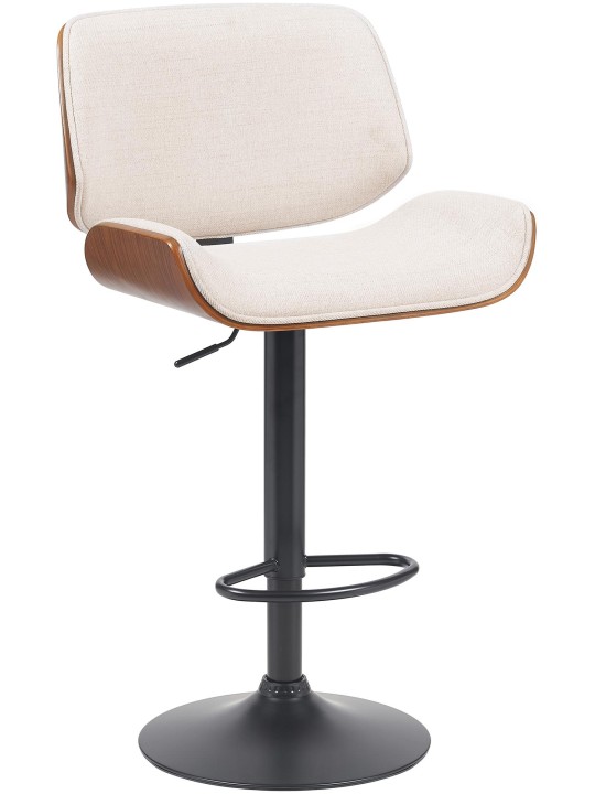 Barkruk Beverley B stof, walnoot/crème