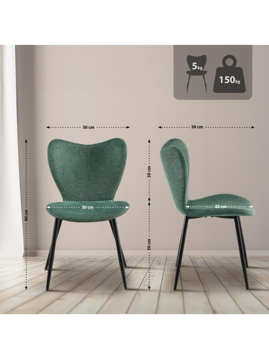 Eetkamerstoel Maika stof, groen