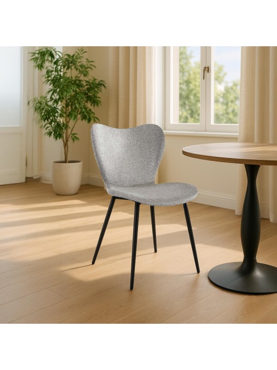 Eetkamerstoel Maika stof, grijs
