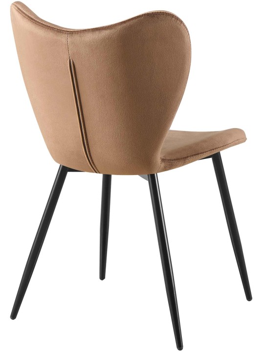 Eetkamerstoel Maika fluweel, bruin