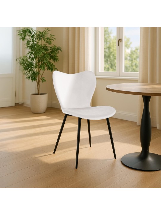 Eetkamerstoel Maika fluweel, grijs