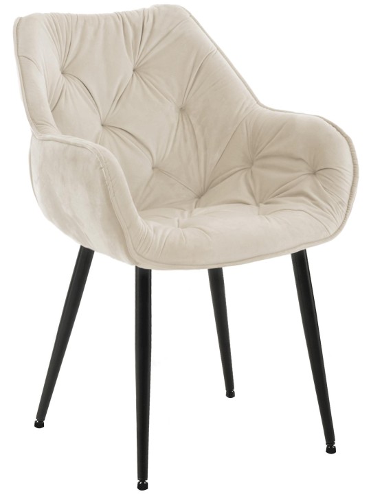 Stoel Tanna Fluweel, crème