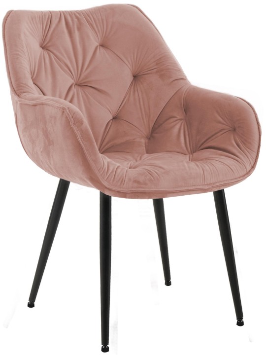 Stoel Tanna Fluweel, roze