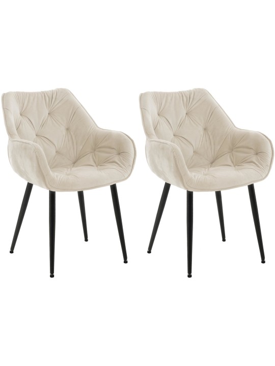Set van 2 stoelen Tanna fluweel, crème Set van 2 stoelen Tanna fluweel, crème