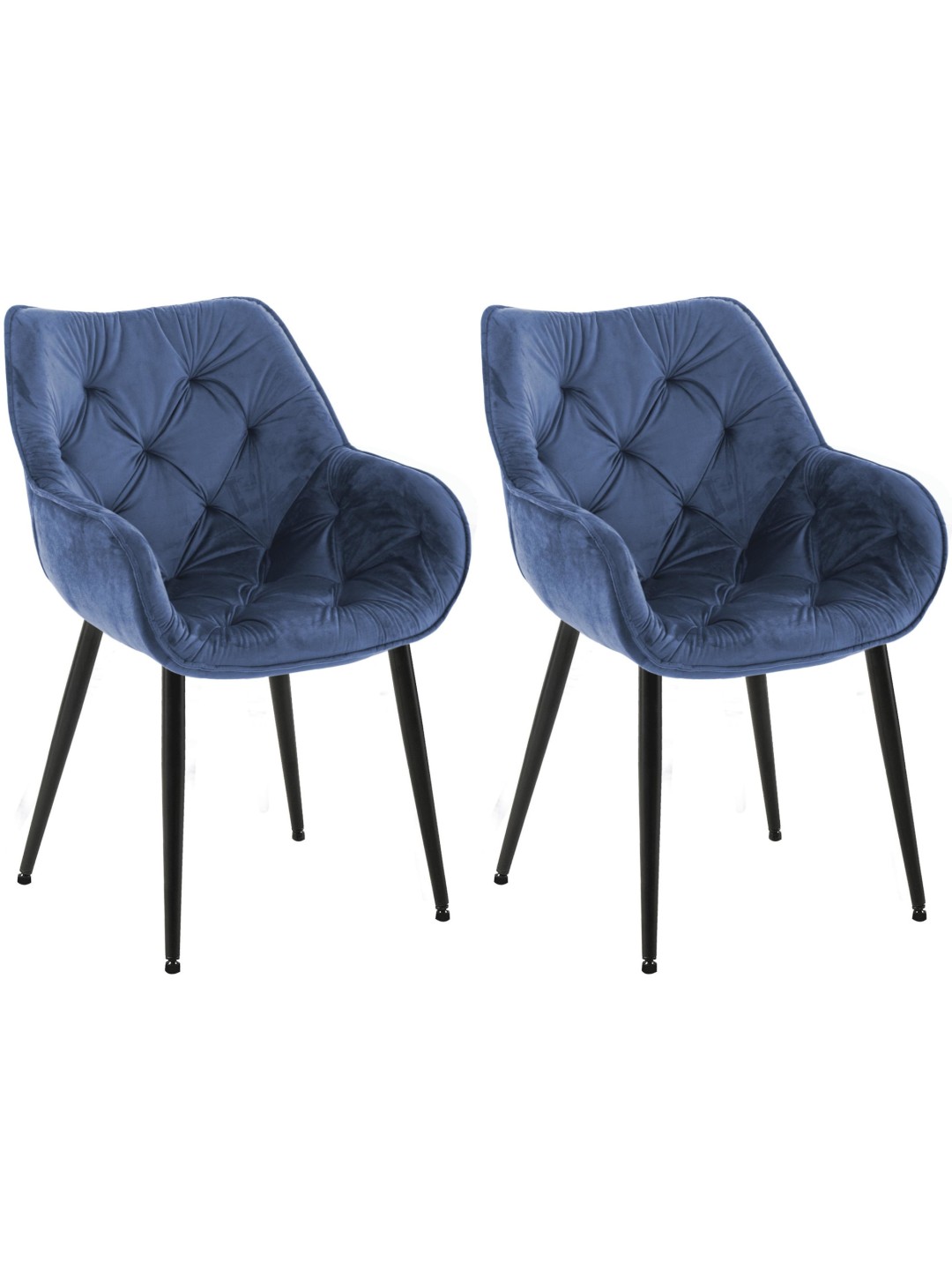 Set van 2 stoelen Tanna fluweel, blauw