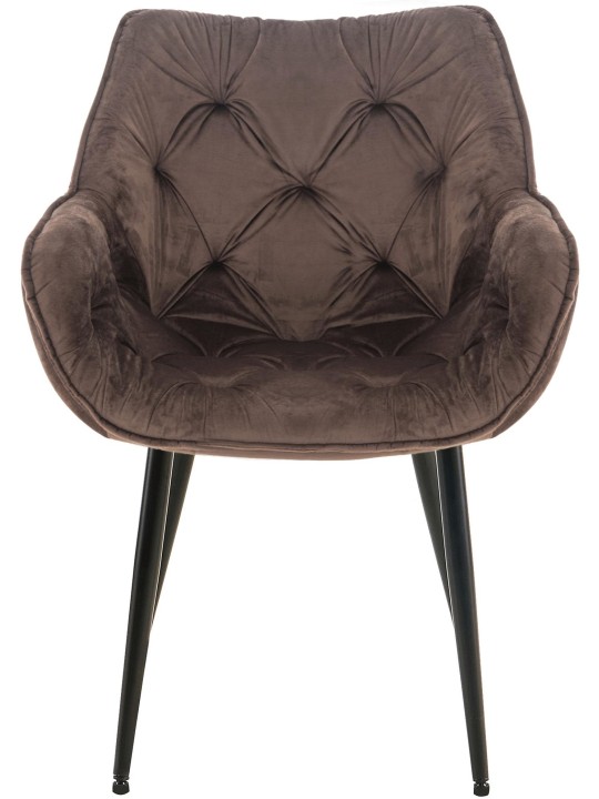 Set van 2 stoelen Tanna fluweel, bruin