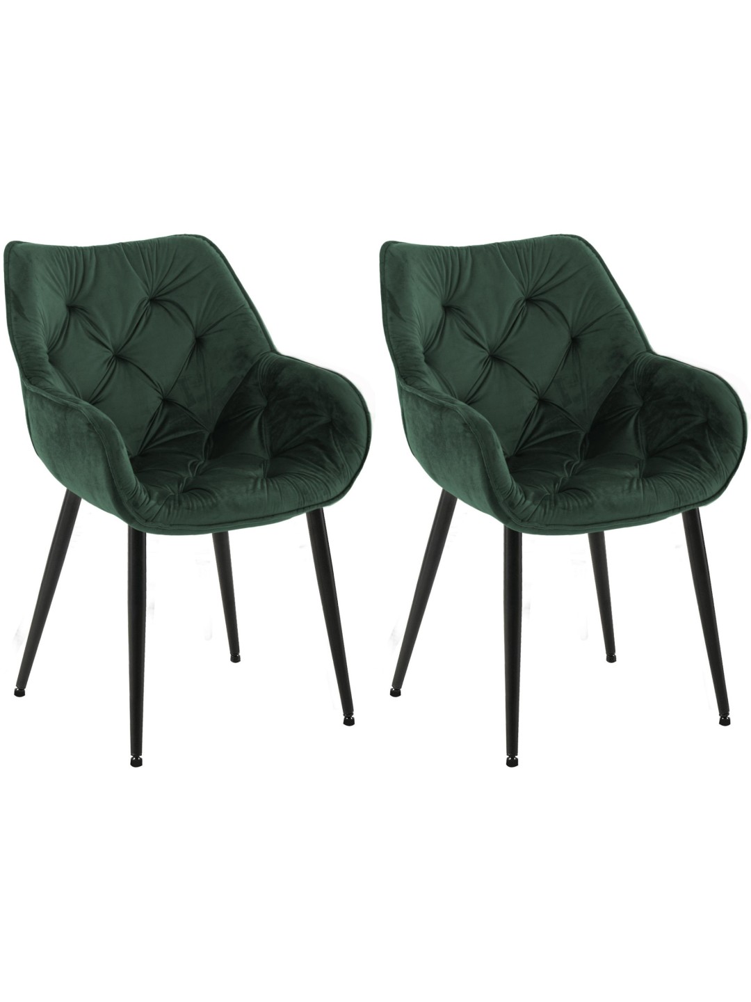 Set van 2 stoelen Tanna fluweel, groen