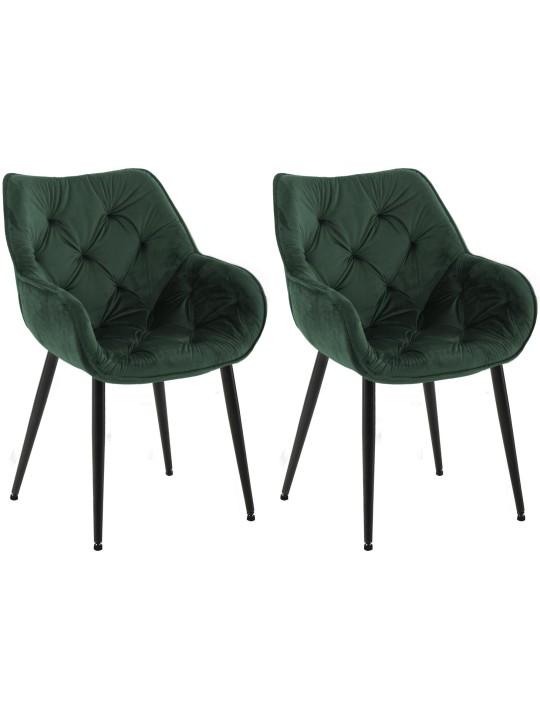 Set van 2 stoelen Tanna fluweel, groen