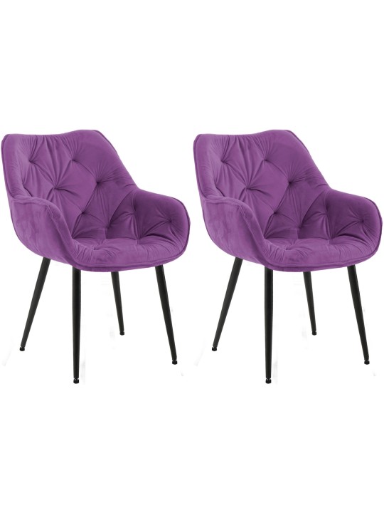 Set van 2 stoelen Tanna fluweel, lila Set van 2 stoelen Tanna fluweel, lila