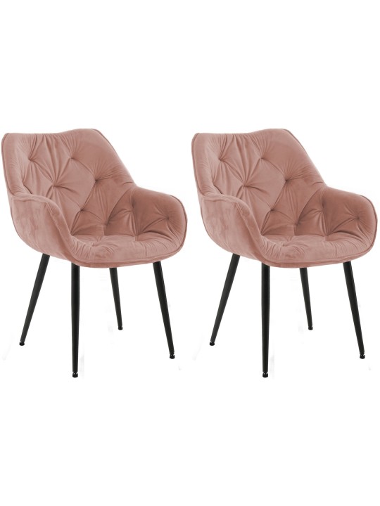 Set van 2 stoelen Tanna fluweel, roze Set van 2 stoelen Tanna fluweel, roze