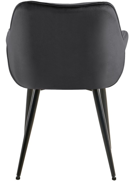 Set van 4 stoelen Tanna fluweel, donkergrijs