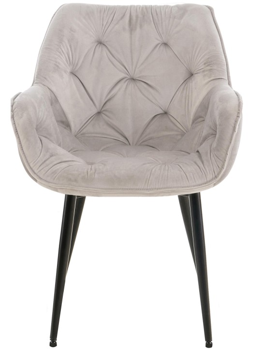 Set van 4 stoelen Tanna fluweel, grijs Set van 4 stoelen Tanna fluweel, grijs