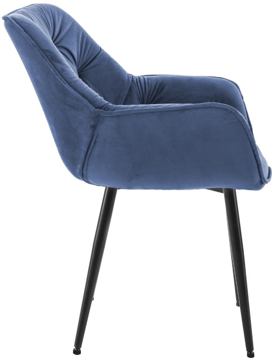 Set van 4 stoelen Tanna fluweel, blauw