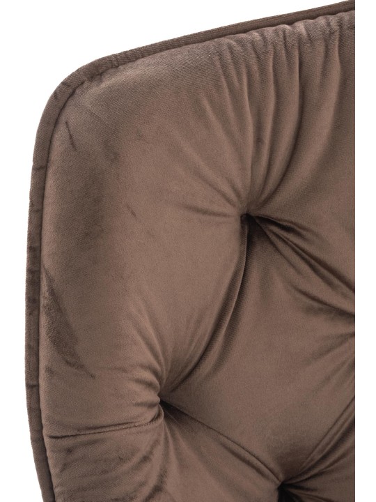 Set van 4 stoelen Tanna fluweel, bruin