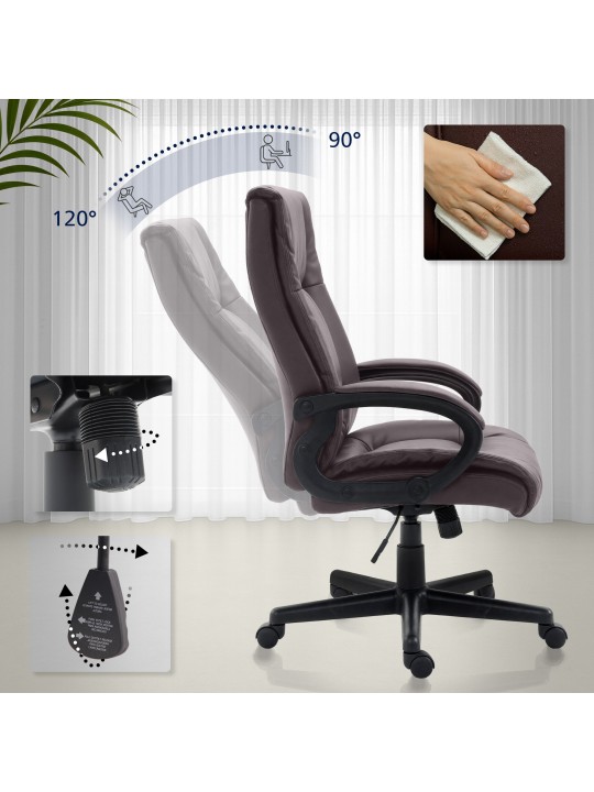 Bureaustoel XL Sparta kunstleer, bruin