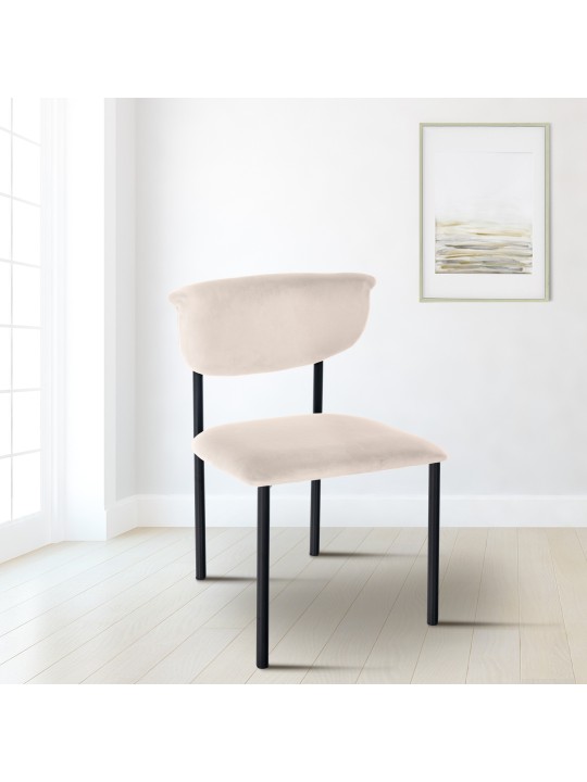 Set van 2 bezoekersstoelen Gambell fluweel, crème Set van 2 bezoekersstoelen Gambell fluweel, crème