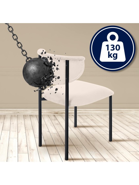 Set van 2 bezoekersstoelen Gambell fluweel, crème Set van 2 bezoekersstoelen Gambell fluweel, crème