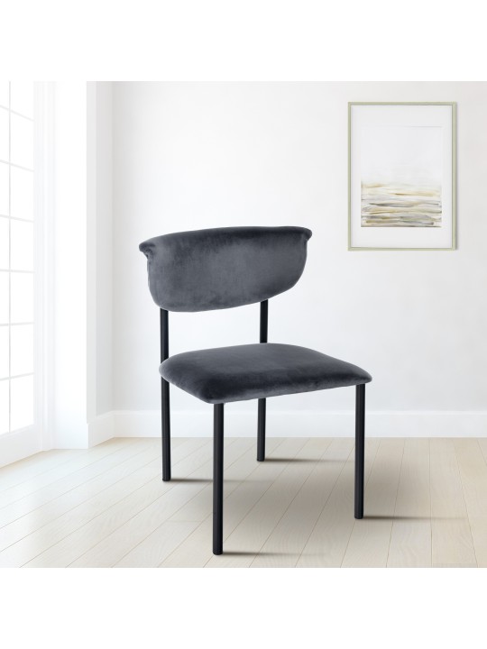 Set van 2 bezoekersstoelen Gambell fluweel, donkergrijs Set van 2 bezoekersstoelen Gambell fluweel, donkergrijs