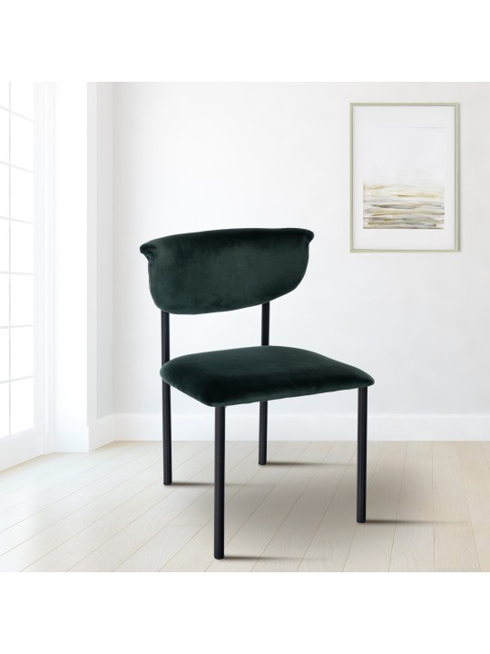 Set van 2 bezoekersstoelen Gambell fluweel, donkergroen Set van 2 bezoekersstoelen Gambell fluweel, donkergroen