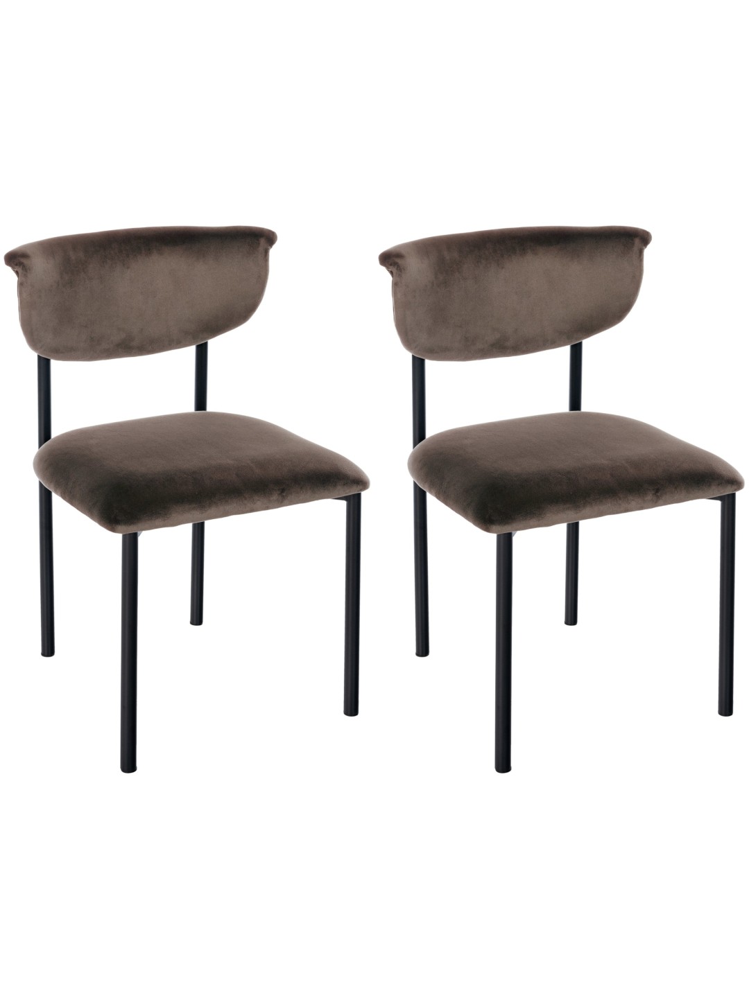 Set van 2 bezoekersstoelen Gambell fluweel, bruin