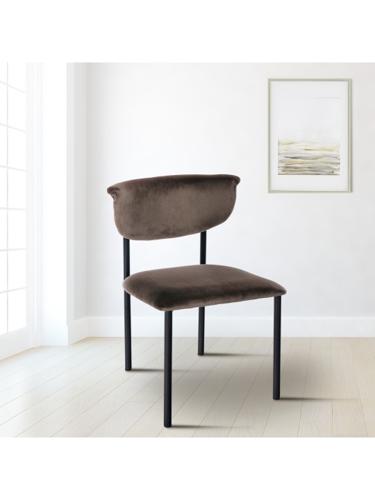 Set van 2 bezoekersstoelen Gambell fluweel, bruin Set van 2 bezoekersstoelen Gambell fluweel, bruin