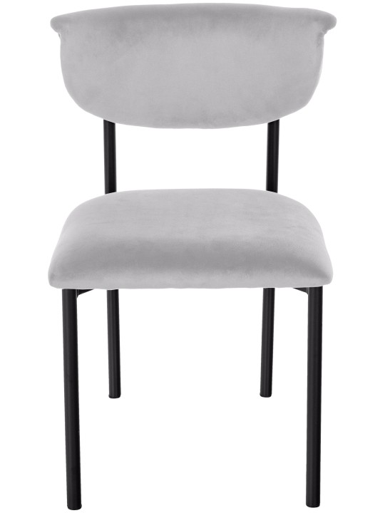 Set van 2 bezoekersstoelen Gambell fluweel, grijs Set van 2 bezoekersstoelen Gambell fluweel, grijs