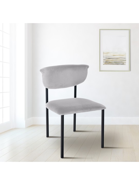 Set van 2 bezoekersstoelen Gambell fluweel, grijs Set van 2 bezoekersstoelen Gambell fluweel, grijs
