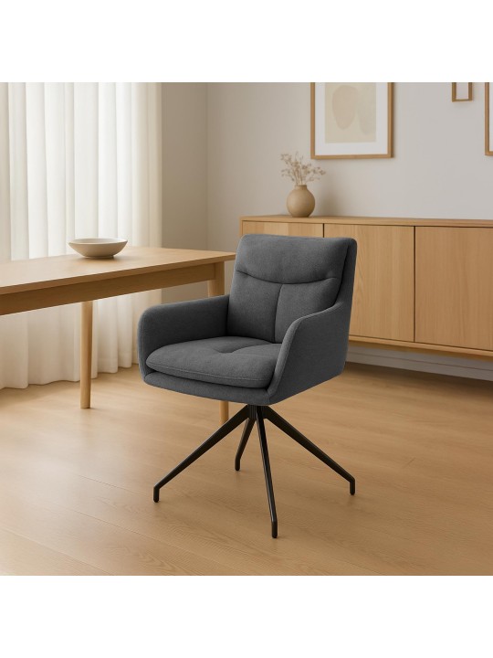 Eetkamerstoel Somers stof, donkergrijs