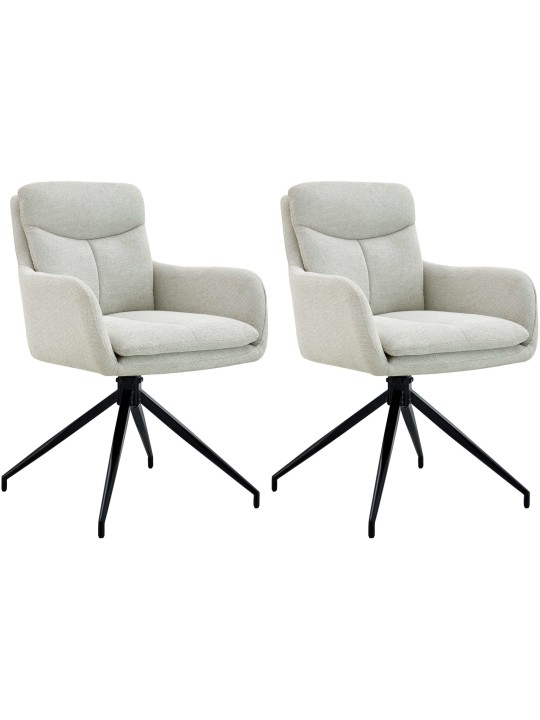 Set van 2 eetkamerstoelen Somers stof, crème