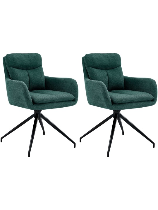 Set van 2 eetkamerstoelen Somers stof, groen