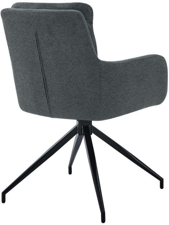 Set van 2 eetkamerstoelen Somers stof, donkergrijs