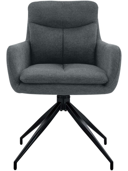 Set van 2 eetkamerstoelen Somers stof, donkergrijs