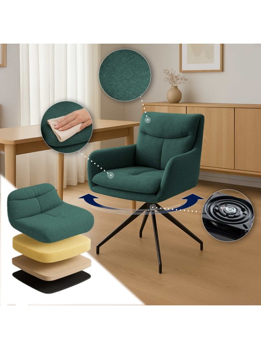 Set van 2 eetkamerstoelen Somers stof, groen