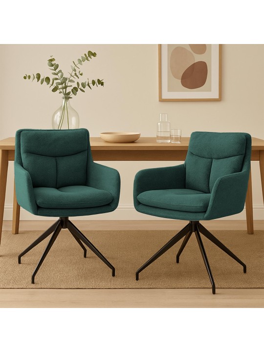 Set van 2 eetkamerstoelen Somers stof, groen