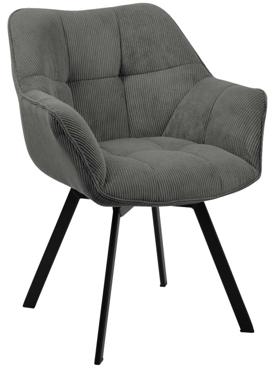 Eetkamerstoel Jordi Cord, donkergrijs
